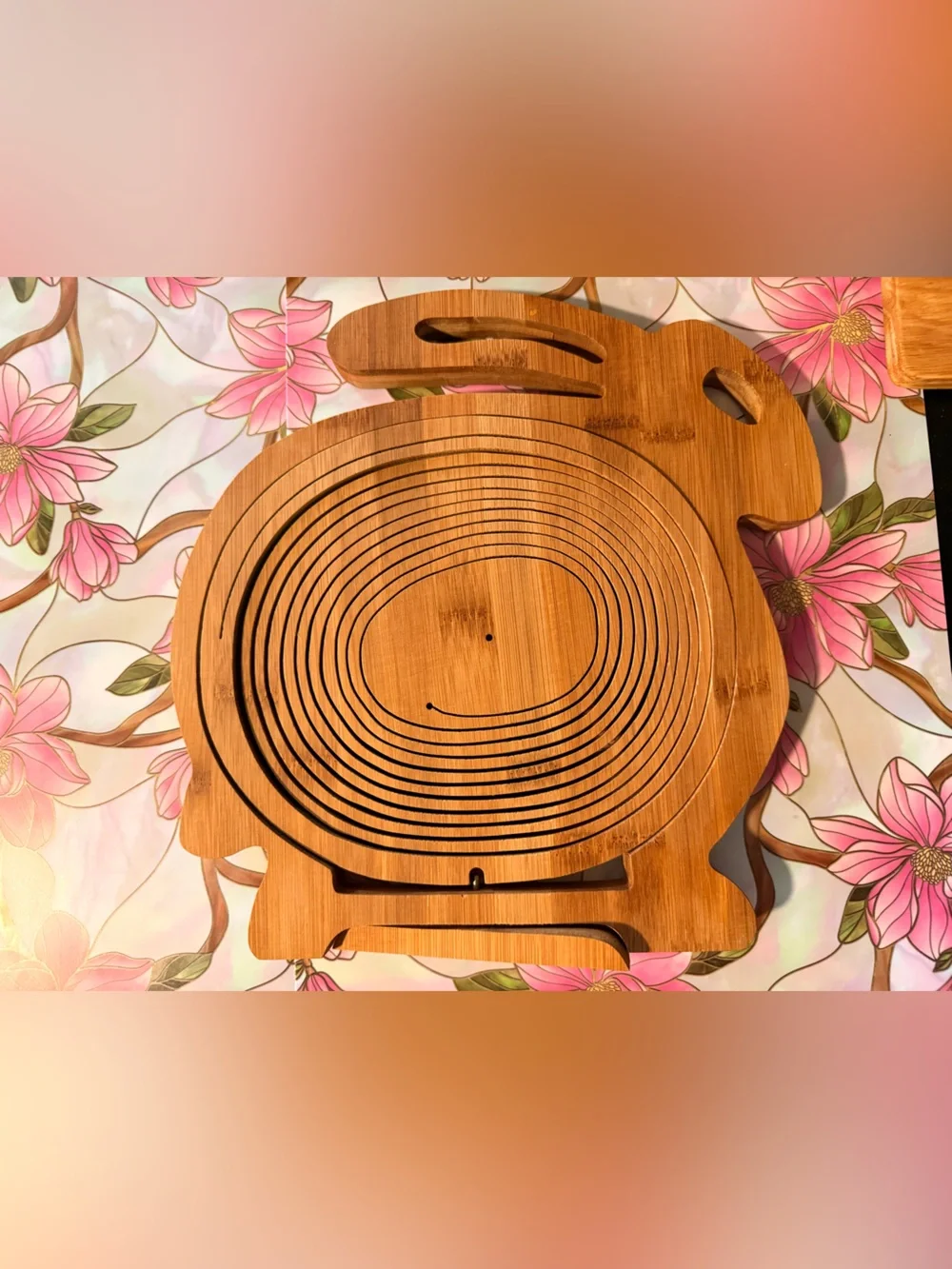 Bamboo Bunny Basket with Collapsible Bowl